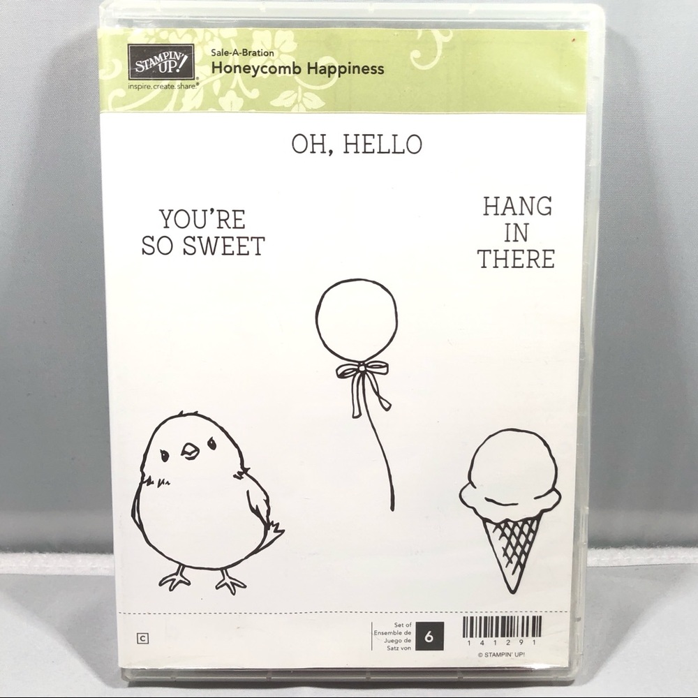 Stampin’ Up! HONEYCOMB HAPPINESS Stamps Set (6 stamps)  Item 141291